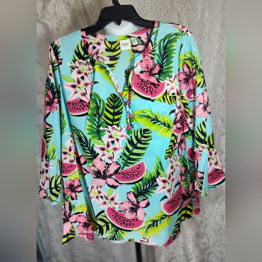 Rafaella Multicolor Abstract Print Top Nwot